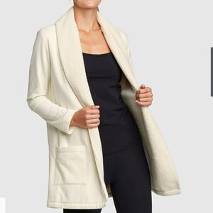 Eddie Bauer Women's Cream Sherpa Lined Jacket Open Cardigan Sz M